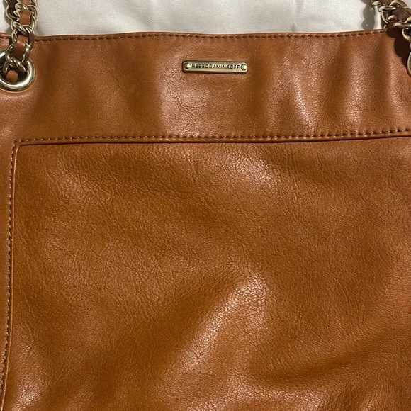 Rebecca Minkoff Tan Leather crossbody shoulder bag with chain adjustable strap - Picture 6 of 11